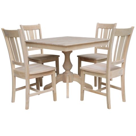 International Concepts 36" X 36" Square Top Pedestal Table With 4 ... with regard to 36" X 36" Square Top Pedestal Table - 29.9"H